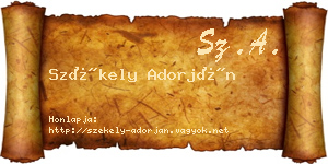 Székely Adorján névjegykártya